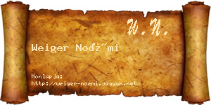 Weiger Noémi névjegykártya